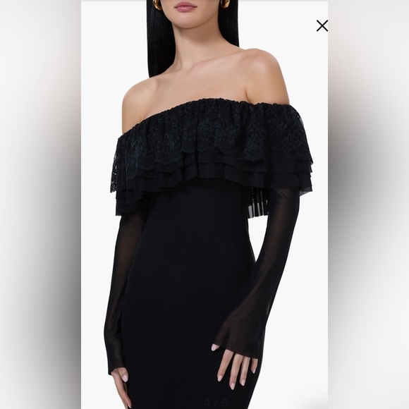 AFRM Betty Dress Off Shoulder Lace Maxi Dress XL - Picture 4 of 8